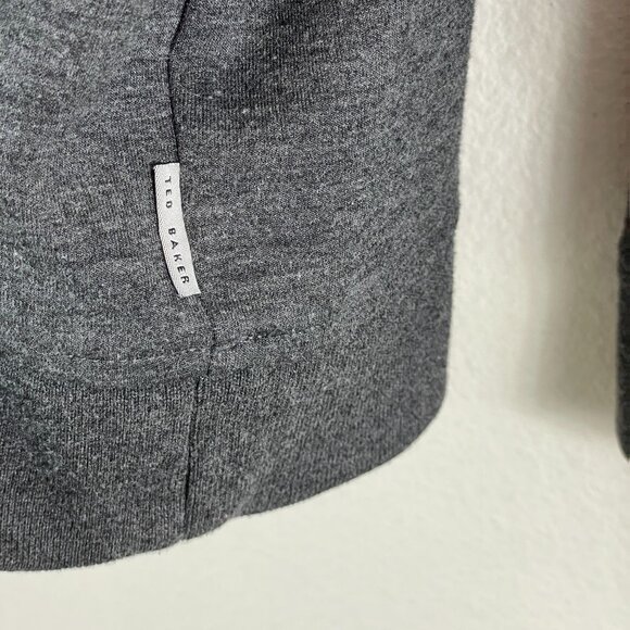 Ted Baker Mens XXL Gray 1/4 Zip Pullover Sweatshirt Long Sleeve Top - Picture 6 of 12